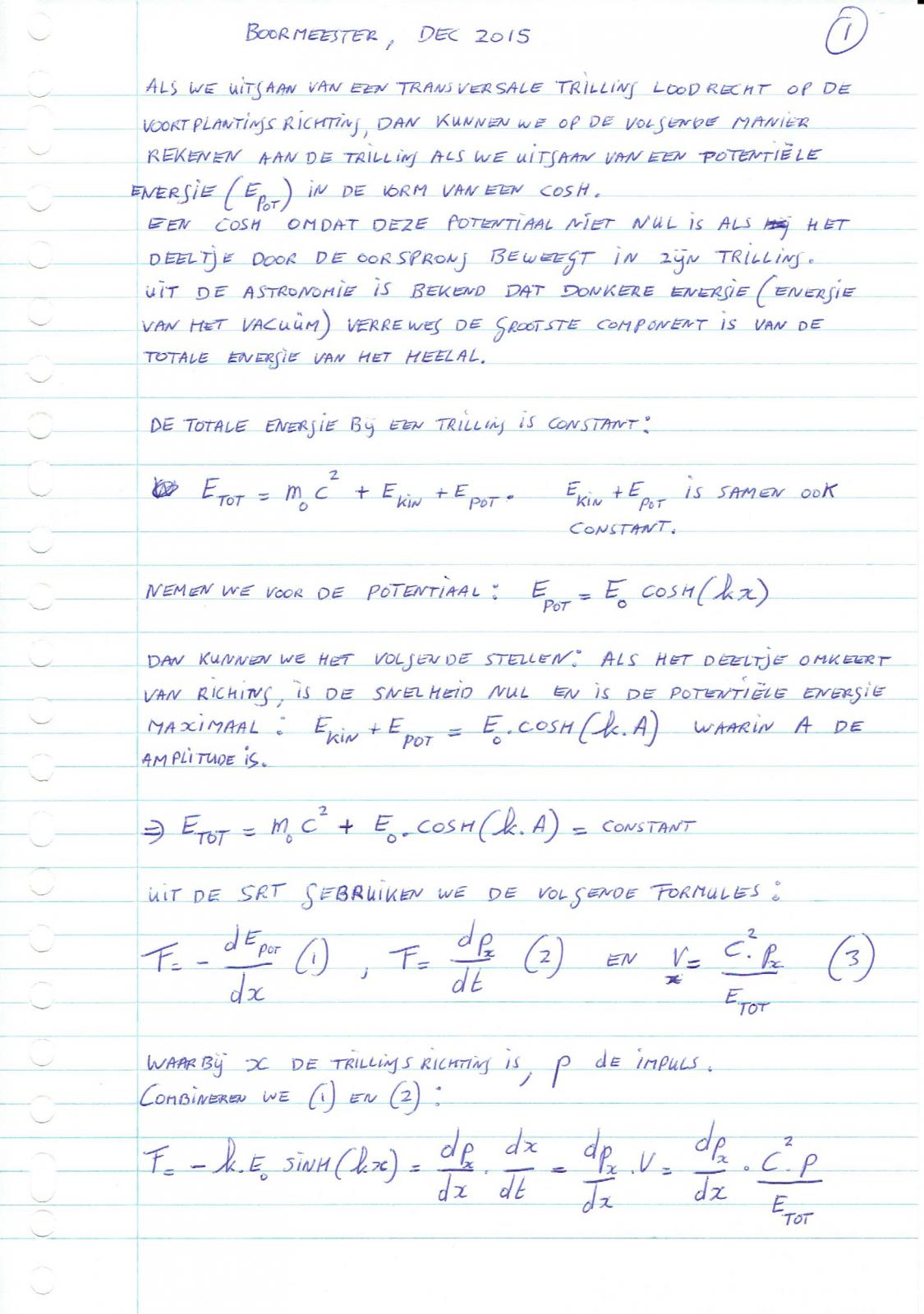 Boormeester, relativistische trilling (1)