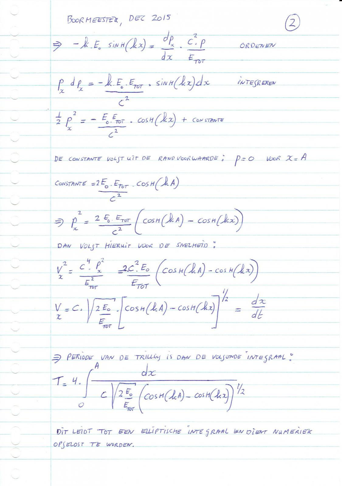 Boormeester, relativistische trilling (2)