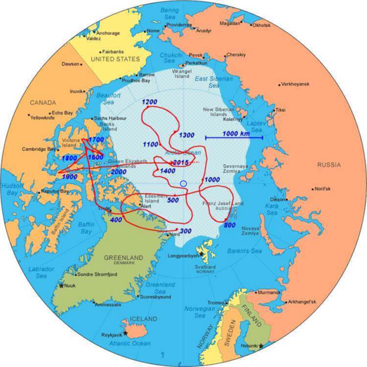 Wandering magnetic north pole