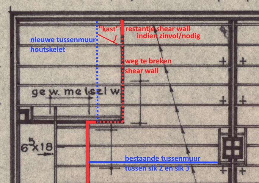 shear wall uitbreken