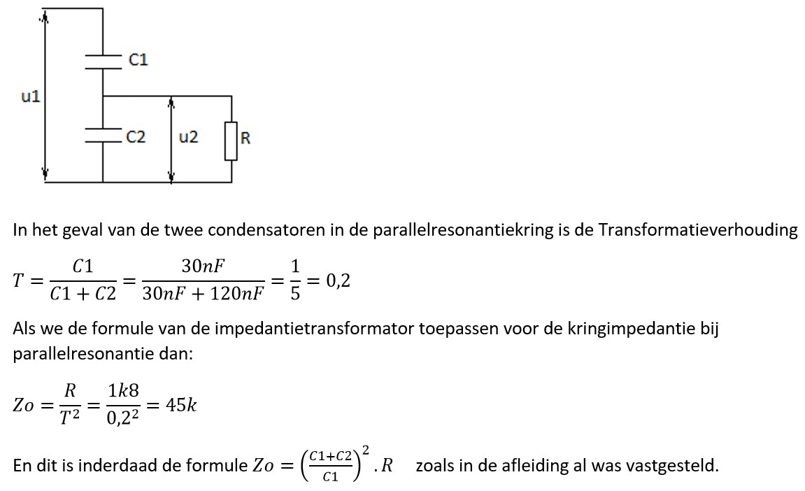 parallelkring met capacitieve uitkoppeling