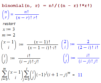 combinatorics derivation