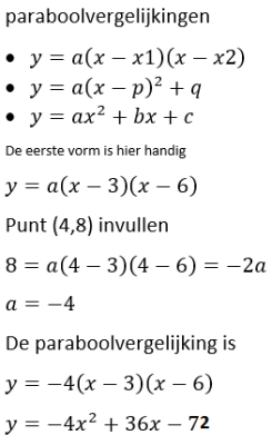 Paraboolvergelijking