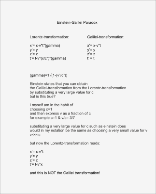 einstein galilei paradox